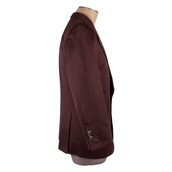 YVES SAINT LAURENT RIVE GAUCHE Brown Cotton Wide Lapel Sports Coat - Picture 3 of 9